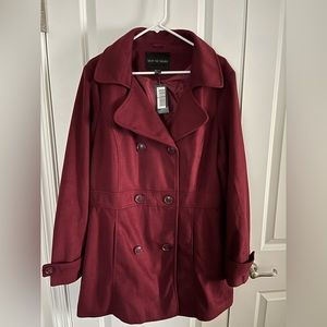 Shop the Trends Maroon Color Coat Women’s Size 3XL NWT